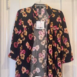 Smythe Black and Pink Floral Blouse